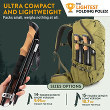 Load image into Gallery viewer, Adjustable &amp; Durable Folding Trekking Poles with Cork Grips - For All Adventures
