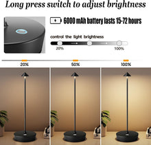 Load image into Gallery viewer, 2-Pack Cordless Rechargeable LED Table Lamp with Adjustable Brightness - Black