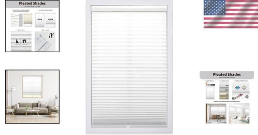 Sophisticated 1" Light Filtering Pleated Shade - Eco-Friendly, Cordless Design