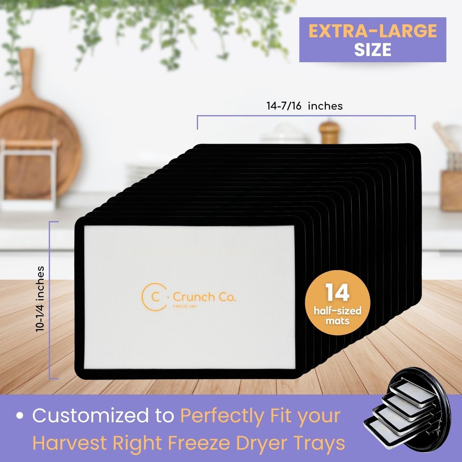 Durable Silicone Mats for Harvest Right Freeze Dryer - 14 Extra Large Sheets