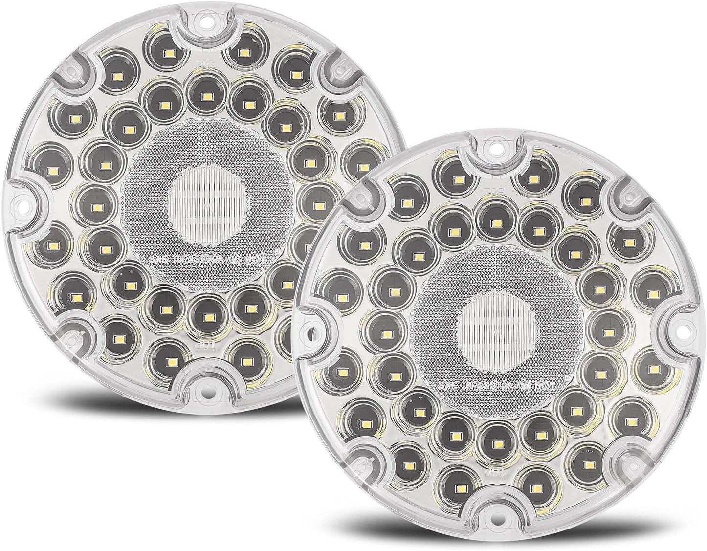 Bright 7-Inch Round LED Back-Up Lights - 36 LEDs with Reflex Lens for Vehicles