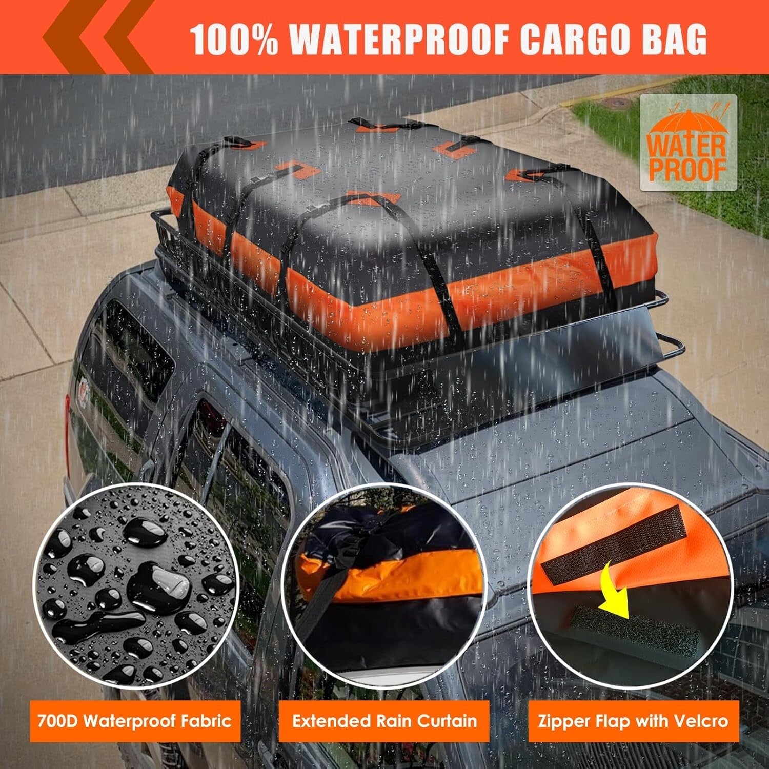 Heavy-Duty Roof Rack Carrier 65” x 39” with Cargo Net & 200 lbs Load Capacity