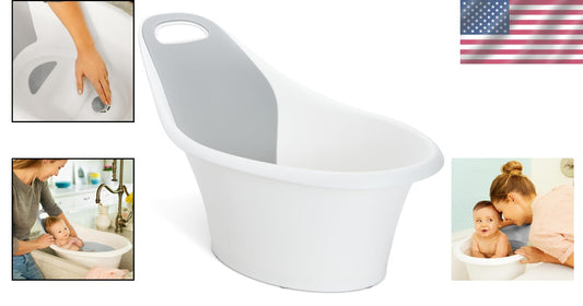 Sit & Soak Non-Slip Baby Bath Tub for Infants 0-12 Months, White, Compact