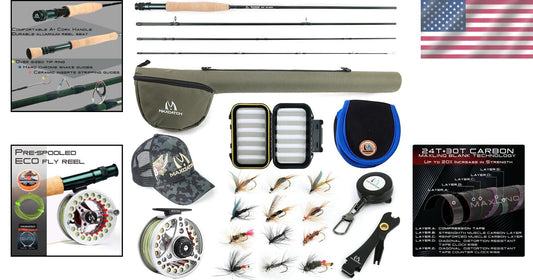 Versatile Fly Fishing Combo: 9ft Rod, Pre-Loaded Reel & Travel Case Included