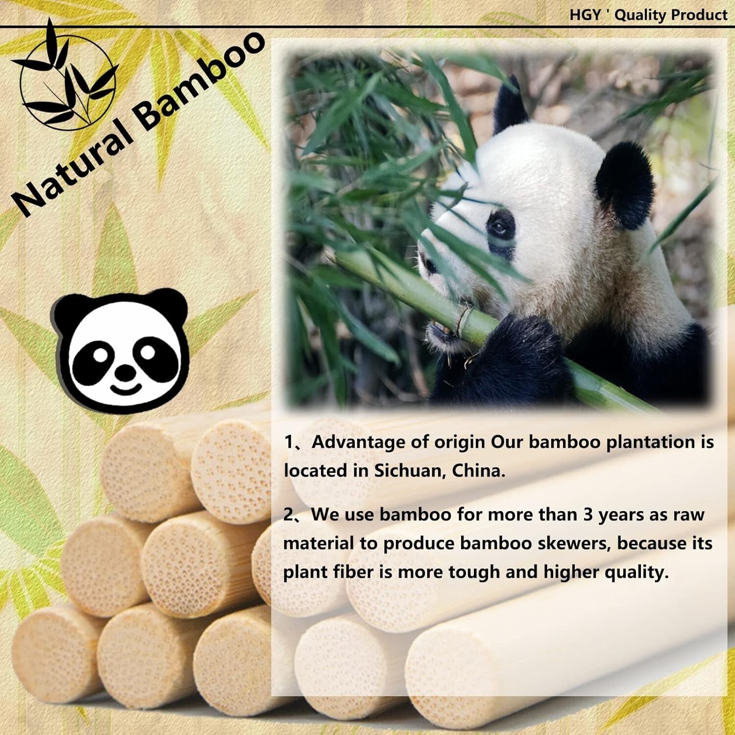 Natural Bamboo Dowel Rods, Pack of 50 - Ideal for DIY Crafts & Building Projects