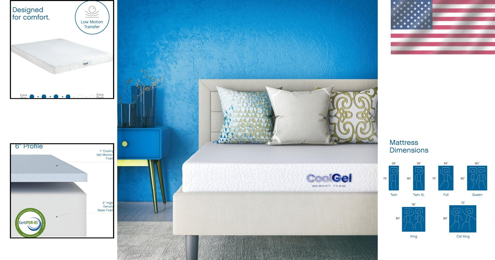Medium Firm 6-Inch Twin Memory Foam Mattress with Cooling Gel - CertiPUR-US