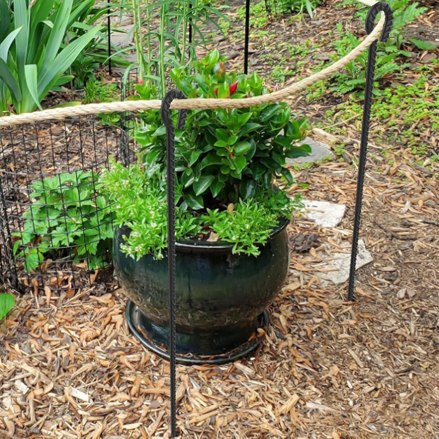 Durable 12 Pack of 18" Heavy Duty Rebar Stakes with Loop for Tents & Fences