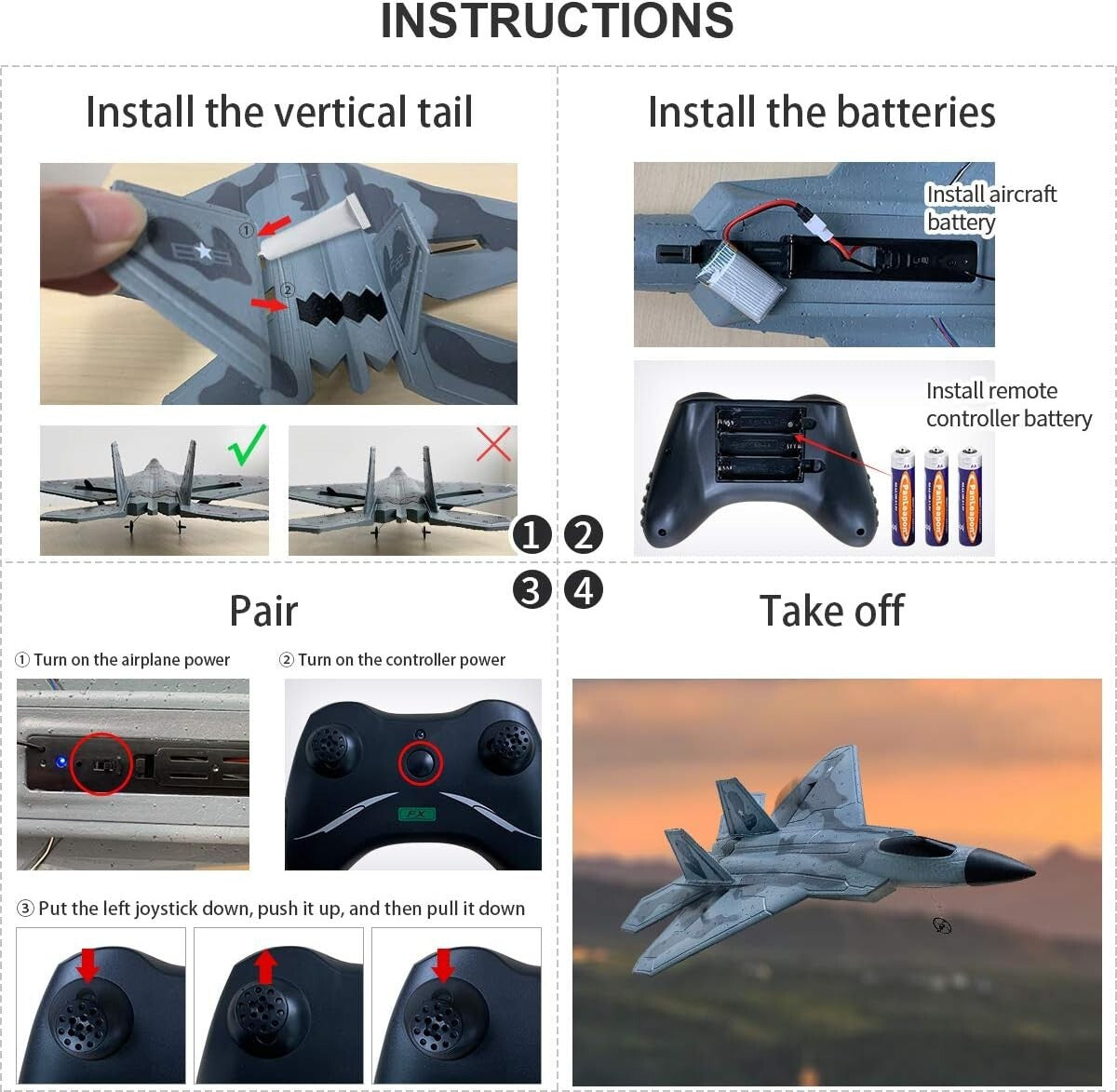 Beginner-Friendly 2 CH F-22 RC Airplane - Ready to Fly with 2.4GHz Control