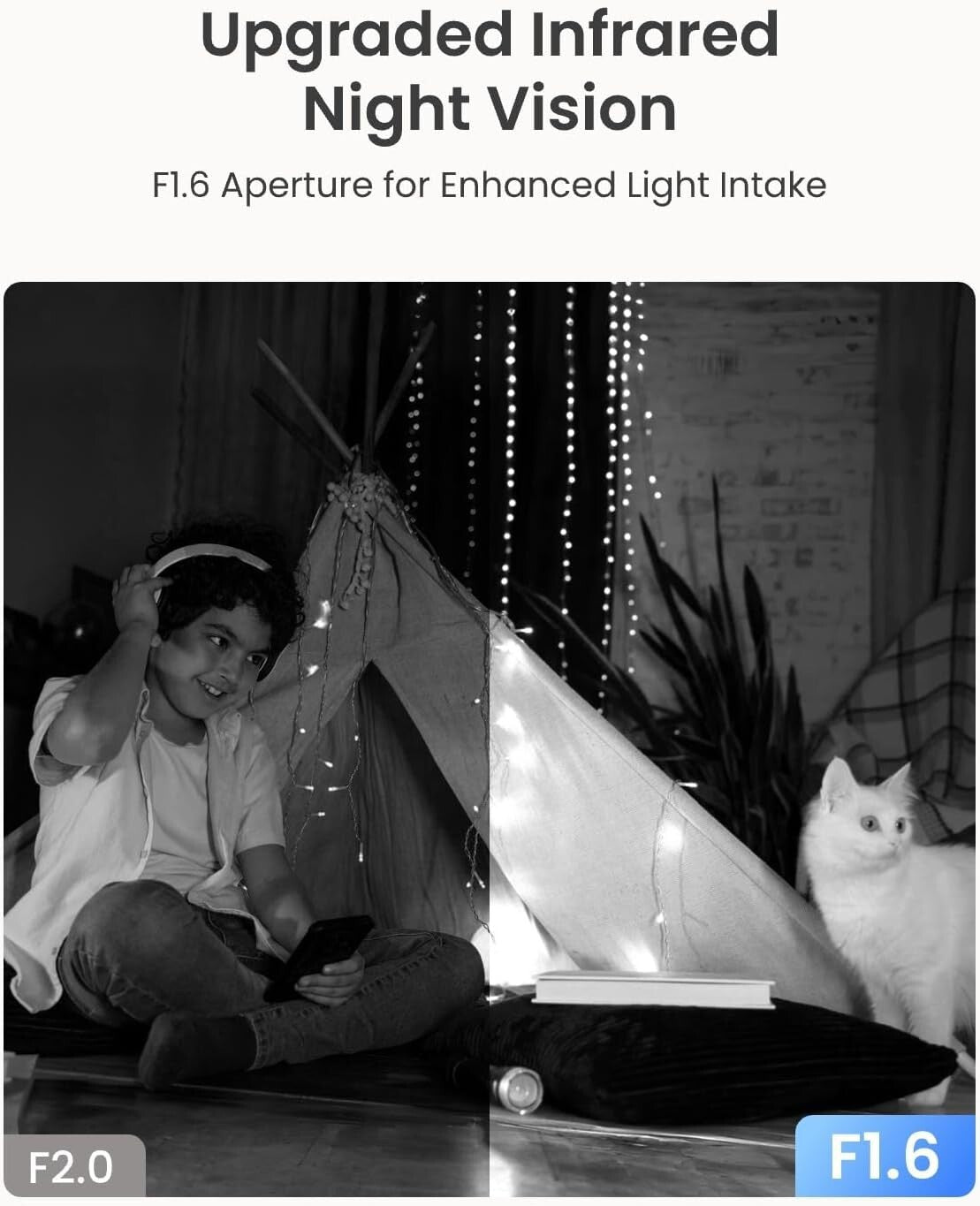 Advanced 5MP Indoor Camera with Auto Tracking & Multiple Storage Options - Black