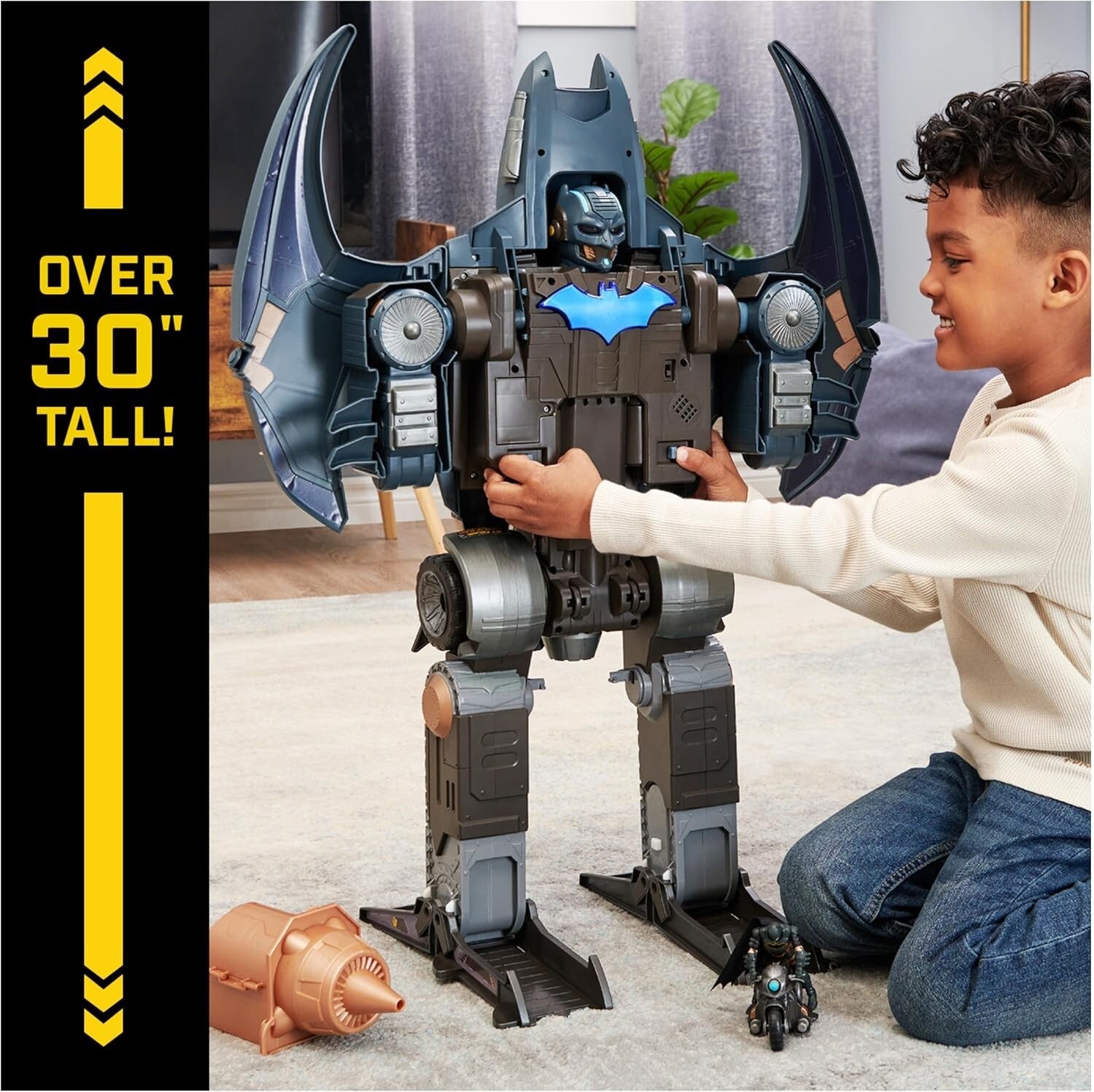 Epic 4-in-1 Gotham City Guardian Playset: Transforming Mech Batman with Lights