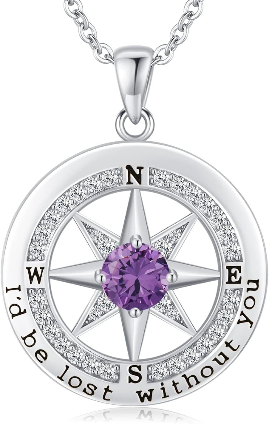 Sentimental Compass Necklace in S925 Silver: Perfect Anniversary Gift for Women