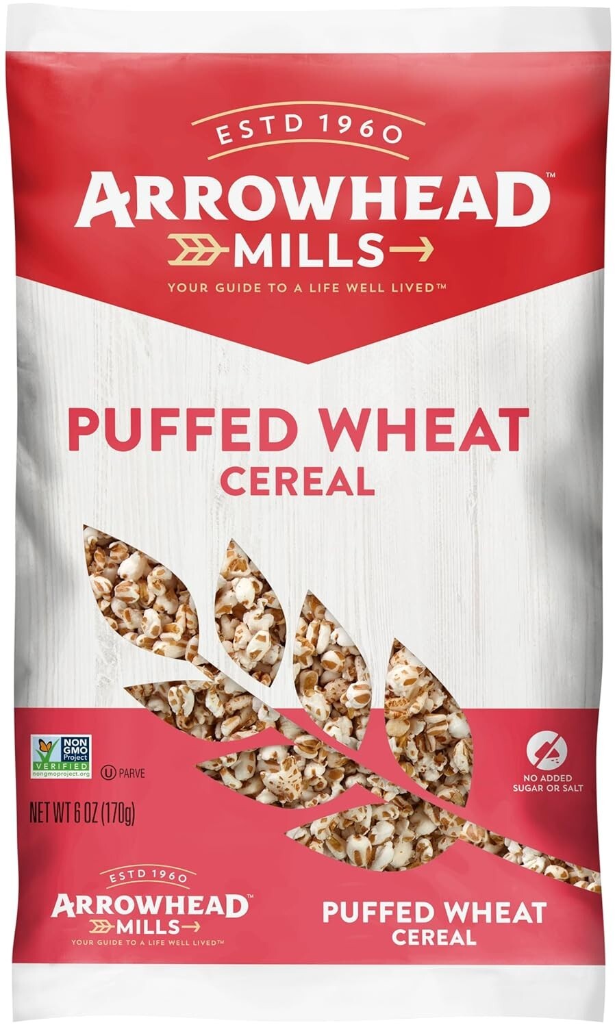 American Grain Puffed Wheat Cereal - 6 oz Bags, Pack of 12 for Balanced Mornings