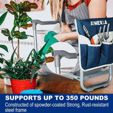 Load image into Gallery viewer, Heavy-Duty Foldable Garden Kneeler &amp; Seat with Tool Bags - 350 lbs Capacity