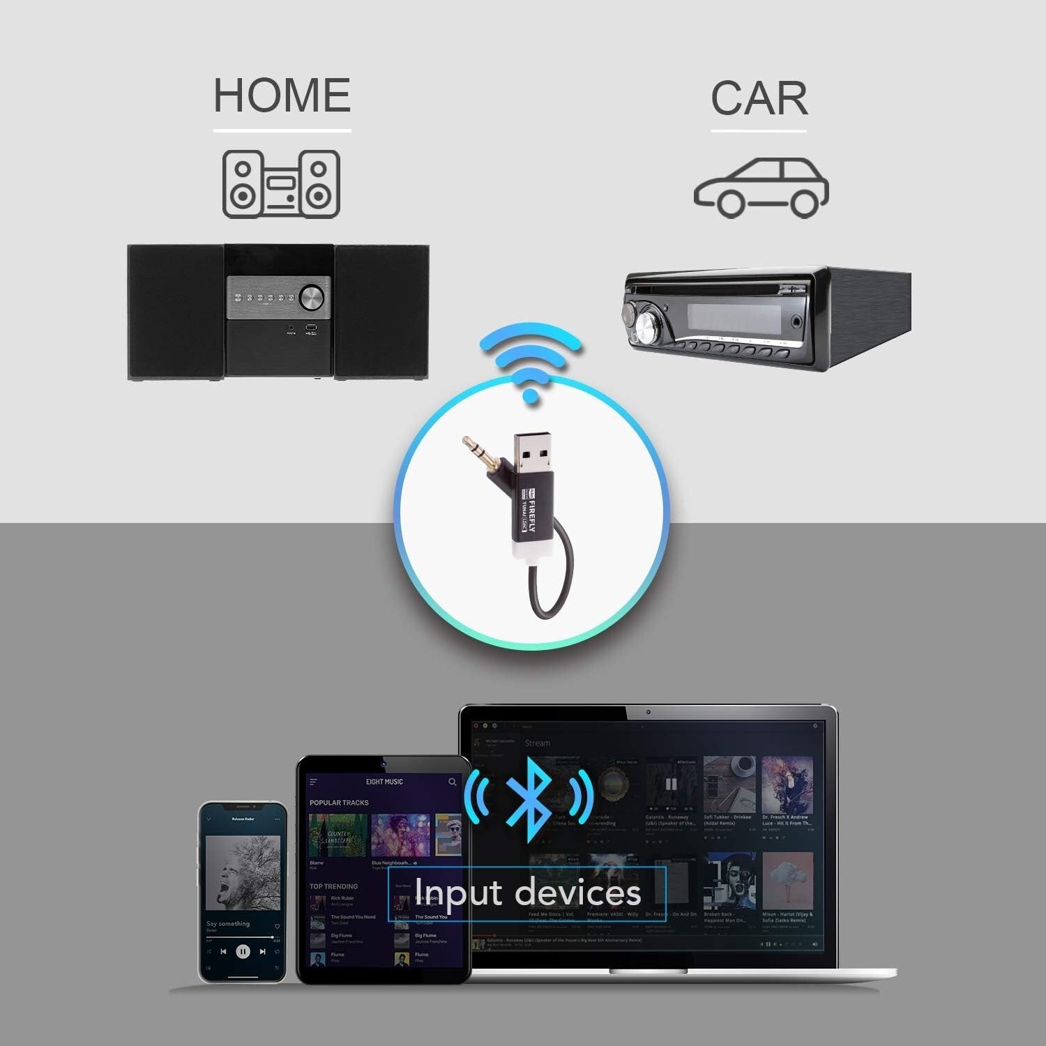 Bluetooth 5.0 LDAC Receiver for High-Resolution Audio - No Charging Required