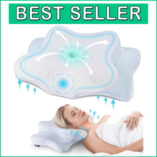 Ergonomic Cervical Pillow - Contour Memory Foam for Neck Pain Relief & Support