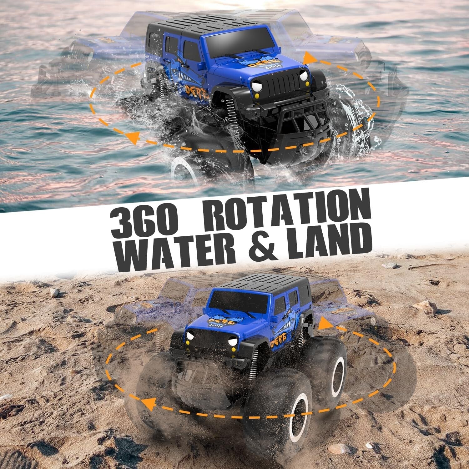 Amphibious Remote Control Car - All-Terrain Waterproof Monster Truck for Kids