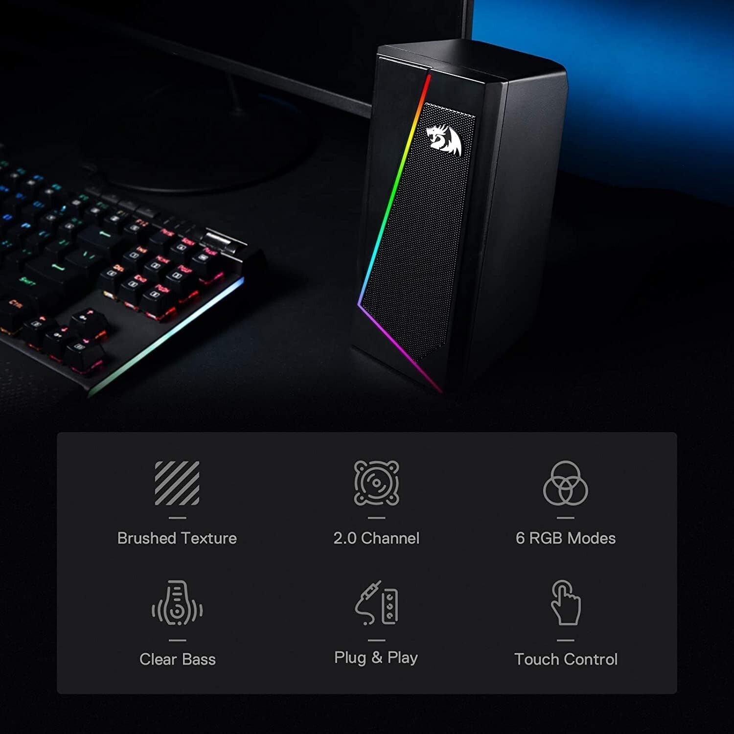 High-Quality RGB Speakers with Dynamic Sound Driver for Gamers and Music Lovers