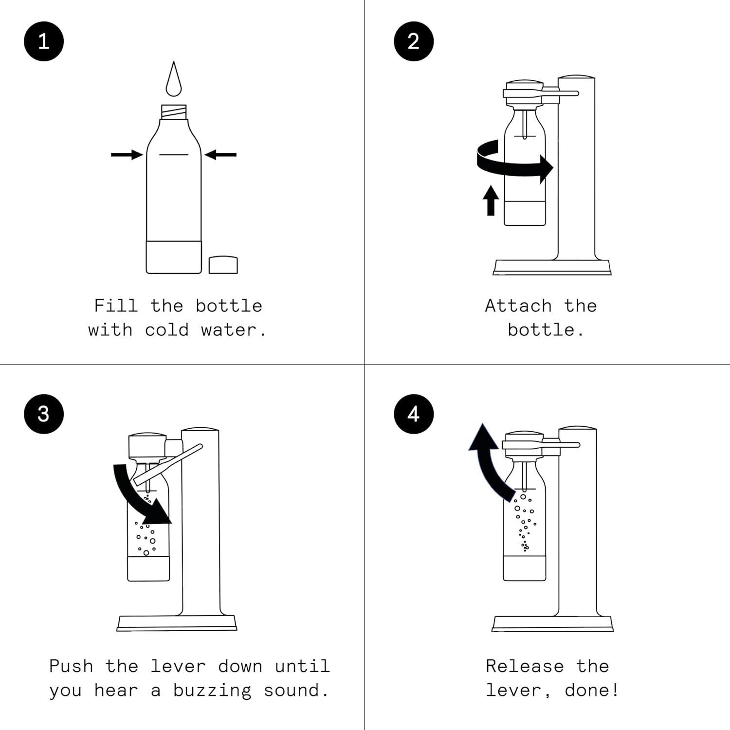 Elegant Manual Soda Maker with 800ml PET Bottle - Stylish Stainless Steel Design