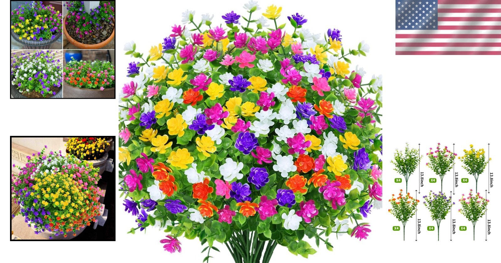 Vibrant 24 Bundles of Lifelike Boxwood Faux Flowers for Indoor & Outdoor Decor