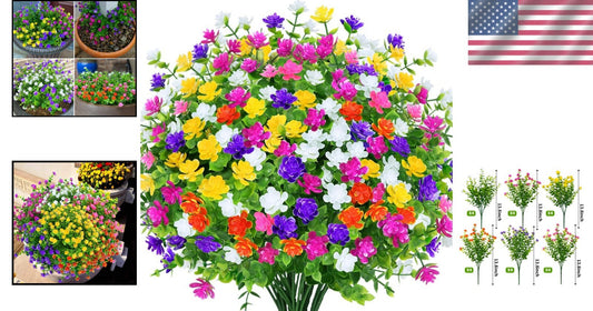 Vibrant 24 Bundles of Lifelike Boxwood Faux Flowers for Indoor & Outdoor Decor