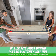Load image into Gallery viewer, 72-Inch Shuffleboard and Curling Board Combo - Durable Pine Wood Fun for All