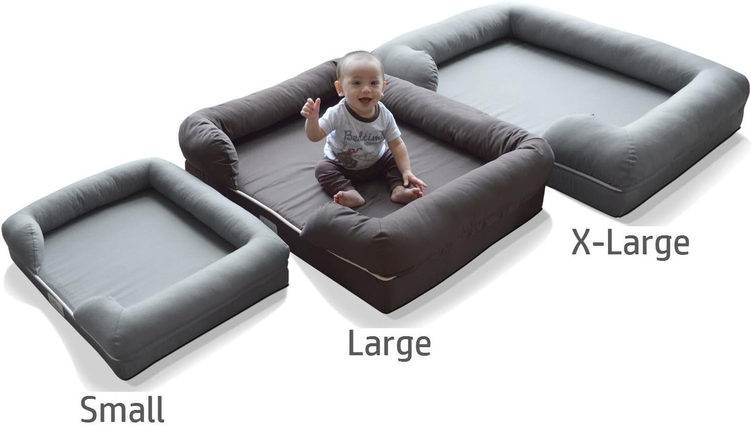 Large Orthopedic Dog Bed with Bolster - Machine Washable Cover, YKK Zippers