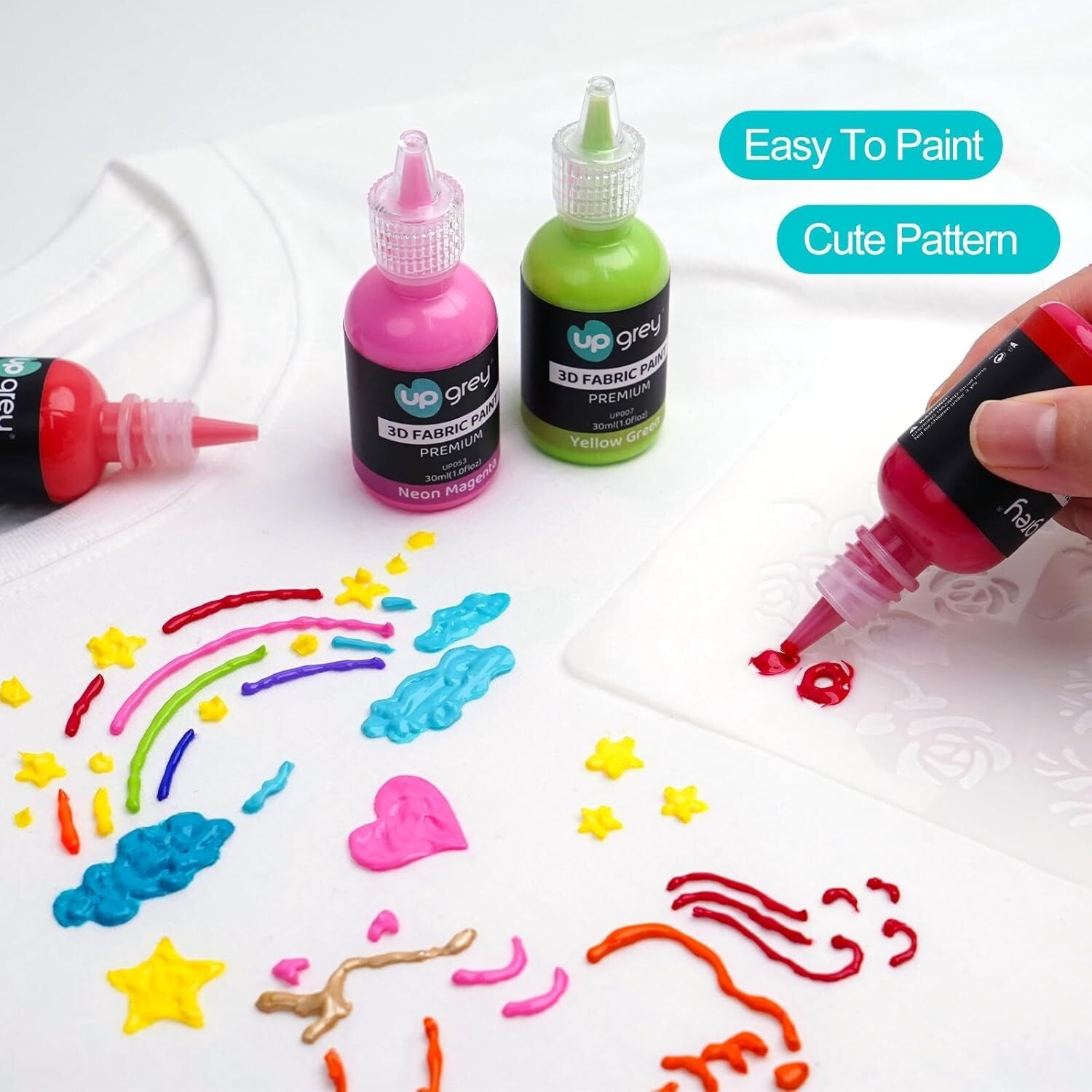 60 Shades of Non-Toxic Fabric Paint - 3D Texture, Easy Application, All Projects