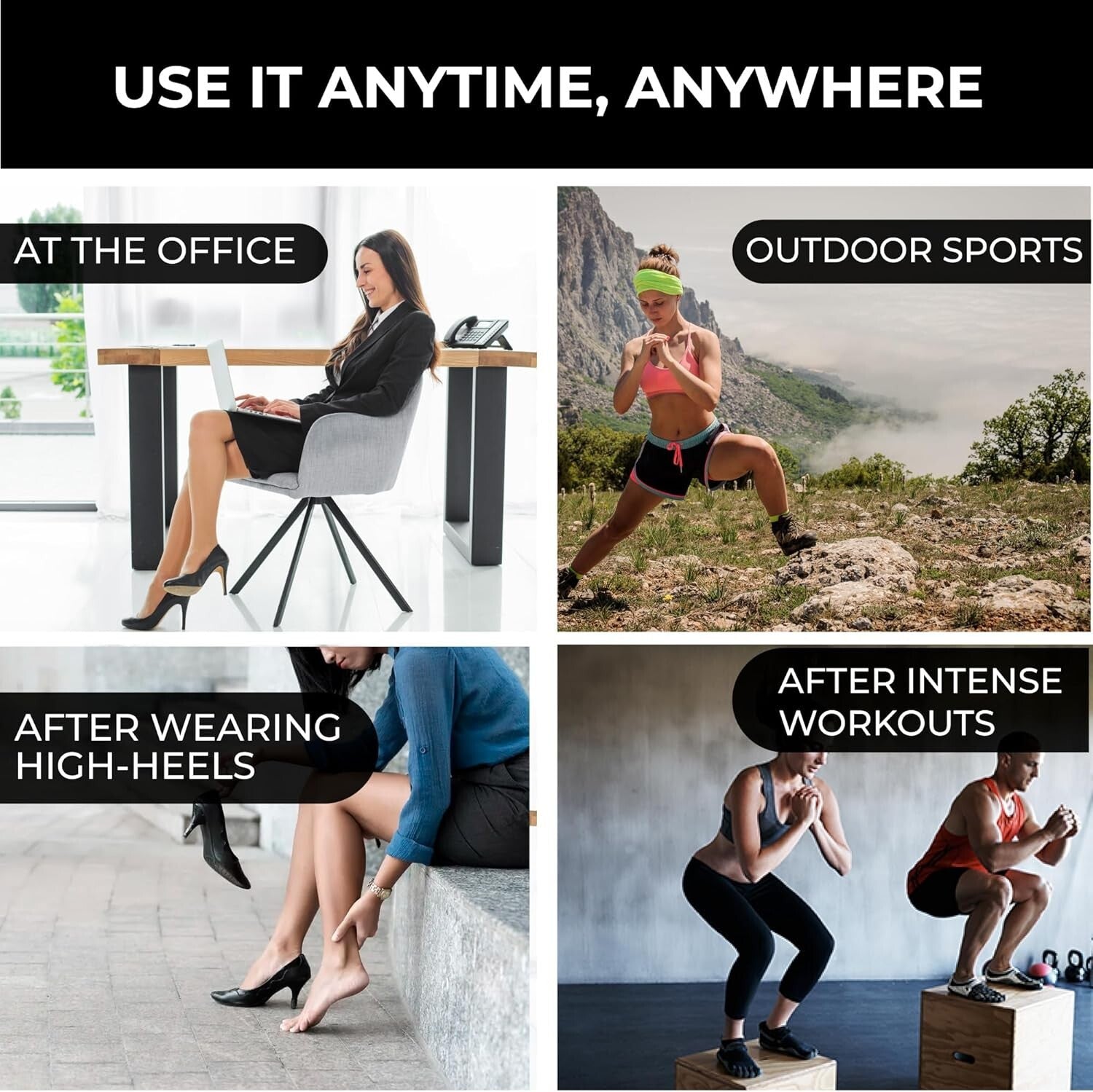 Battery-Powered Foot Massager for Effective Pain Relief and Circulation Boost