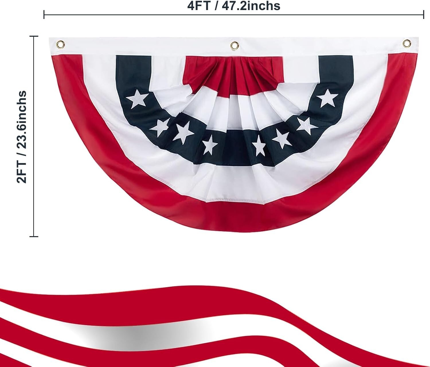 Fade-Resistant 2x4 Ft American Flag Banner - Perfect for Patriotic Holidays