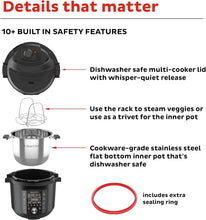 Load image into Gallery viewer, Instant Pro 8 QT Multi-Cooker - Black Stainless Steel with Safety Features