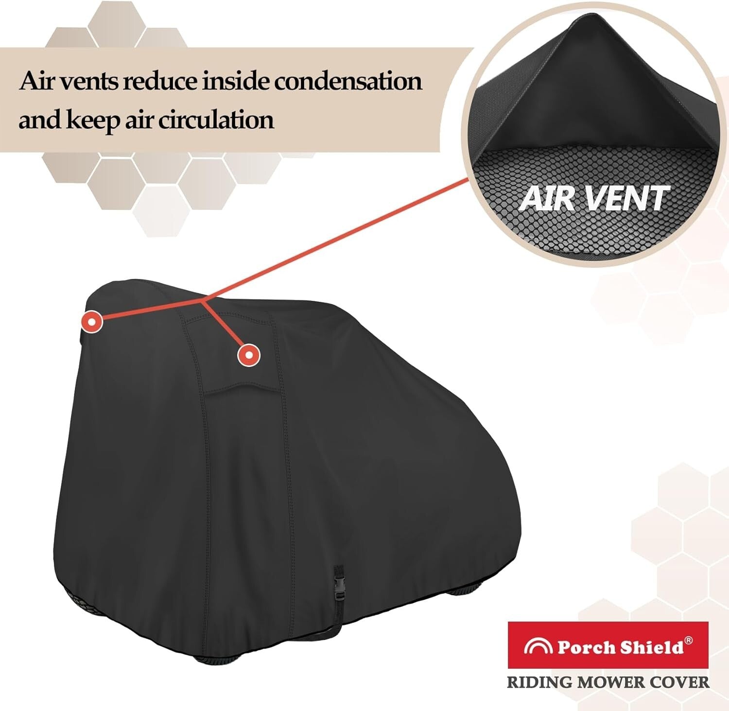 Protective Lawn Tractor Cover, 600D Polyester with Adjustable Windproof Features