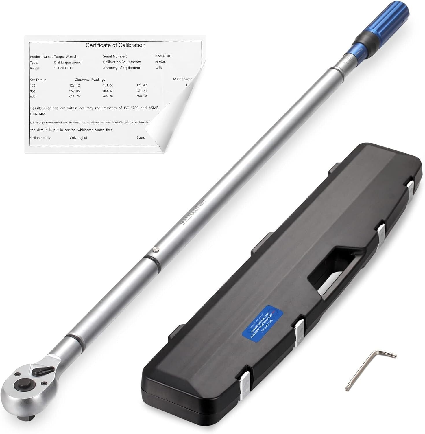 High Precision 3/4-Inch Drive Click Torque Wrench Set: 100-600ft.lb Accuracy