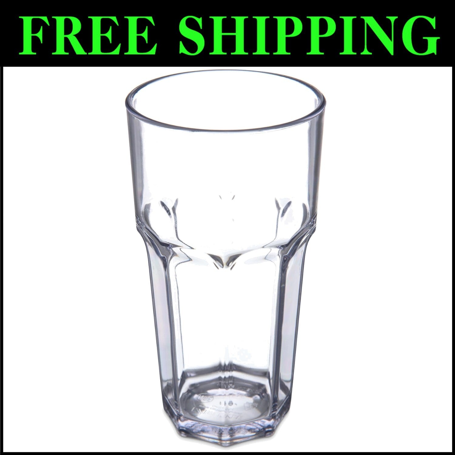 Multi-Use Clear Plastic Tumblers - 24 Pack of Louis 16-Ounce Tall Glasses