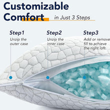 Load image into Gallery viewer, King Size 2 Pack Cooling Bed Pillows for Side &amp; Back Sleepers - Soft Comfort
