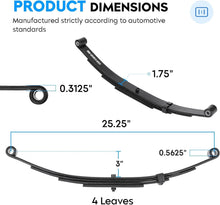 Load image into Gallery viewer, Premium 4 Leaf Double Eye Spring - 1750lb Capacity for 3500lb Trailers (2 PCS)