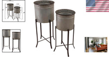 Load image into Gallery viewer, Modern Set of 2 Iron Planters with Stands - Perfect for Your Indoor Jungle