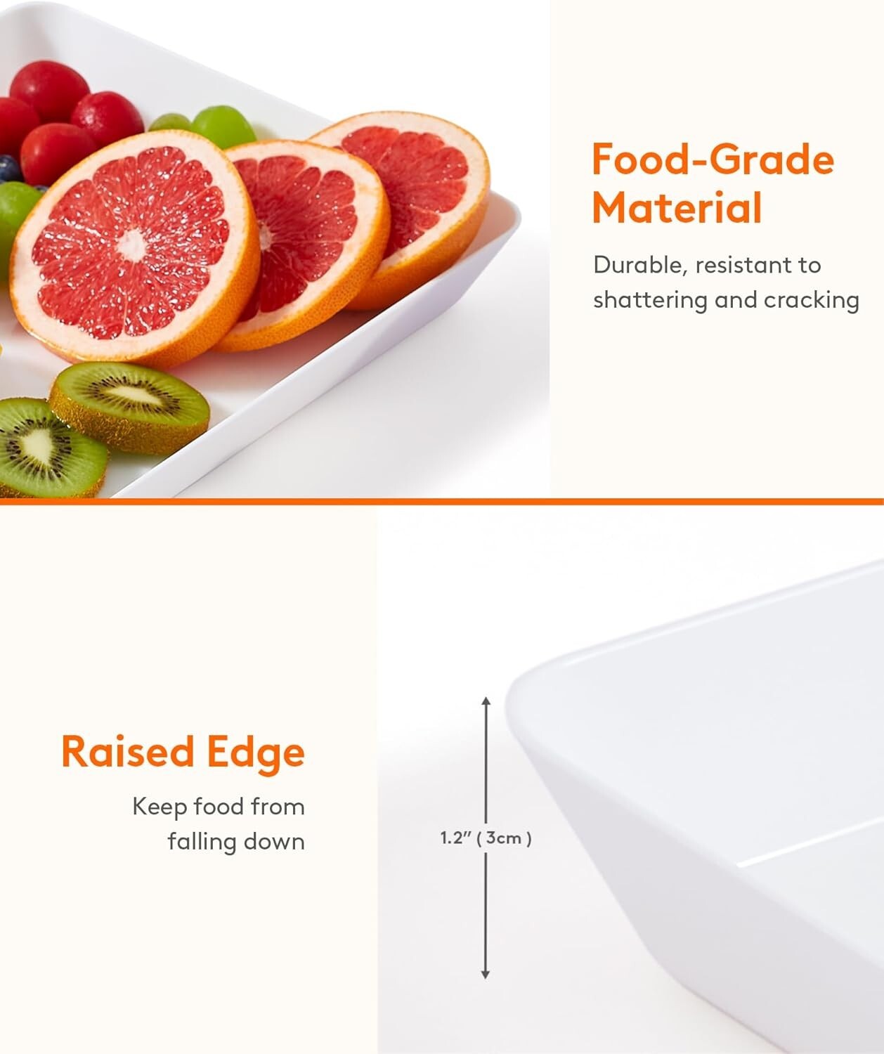 Versatile Plastic Serving Trays, Lightweight 10-Pack for Effortless Clean Up