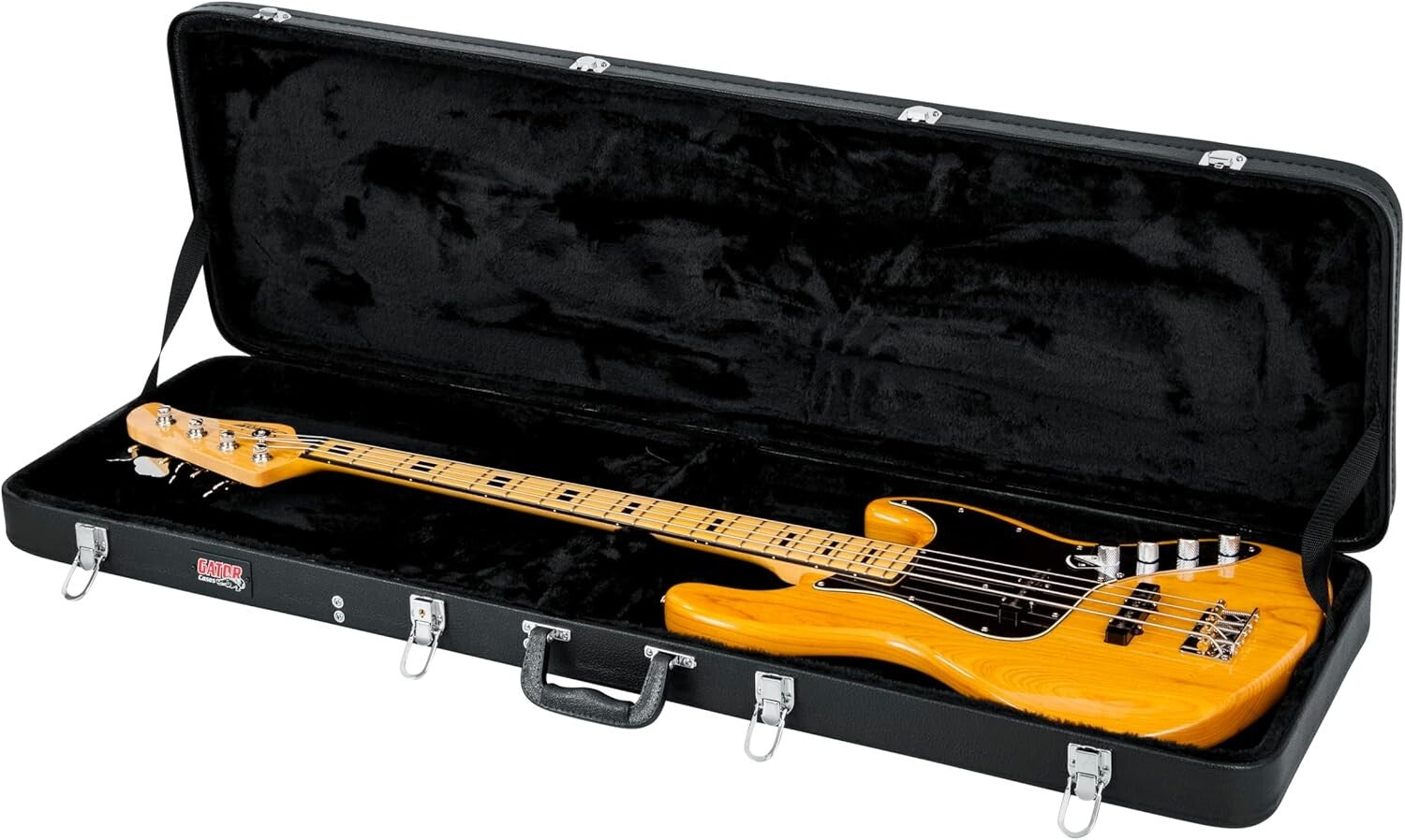 Locking Latch Bass Guitar Case - Hard-Wood Protection for Electric Instruments