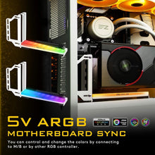 Load image into Gallery viewer, White Vertical GPU Bracket with ARGB Lighting - Supports Most Graphics Cards