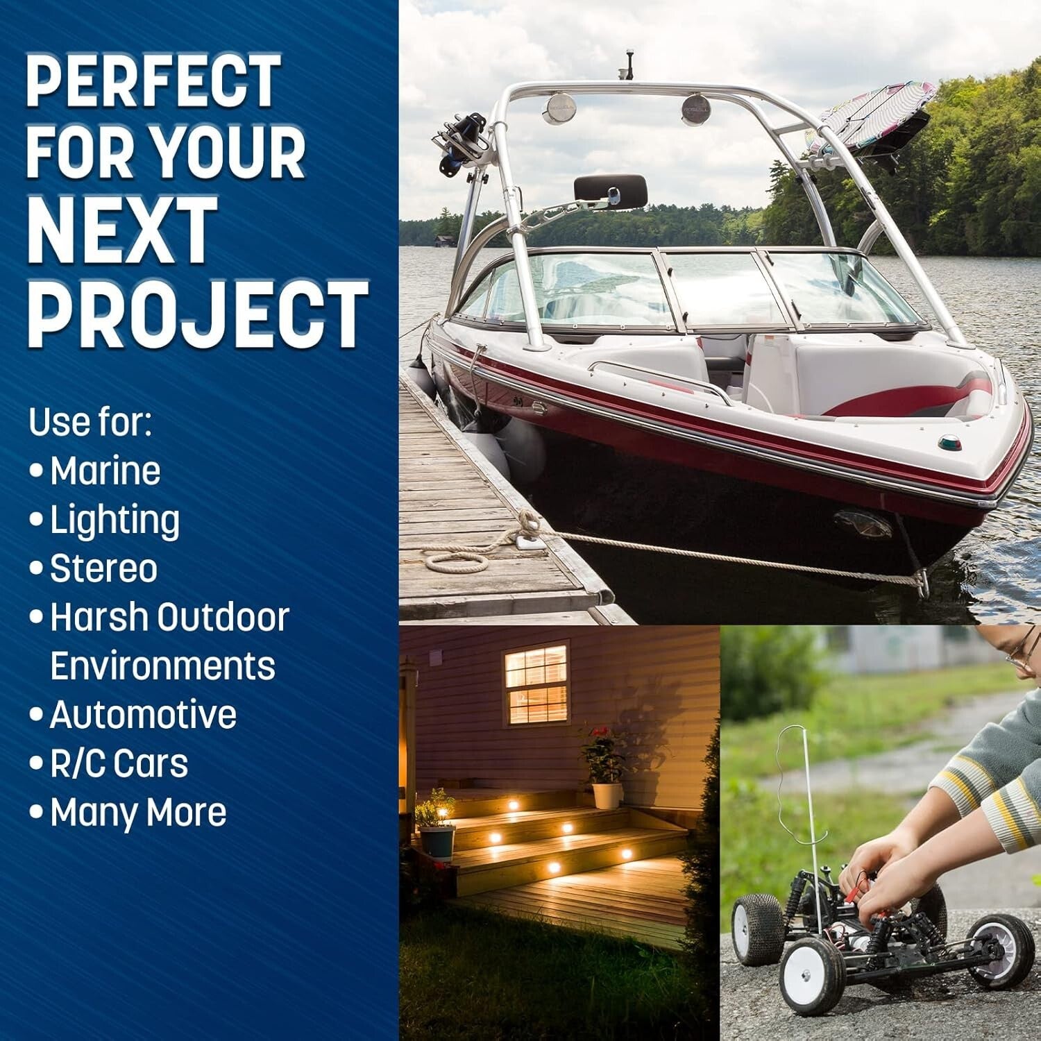 14 Gauge AWG Marine Wire - 50 Ft Oxygen-Free Copper for Waterproof Wiring