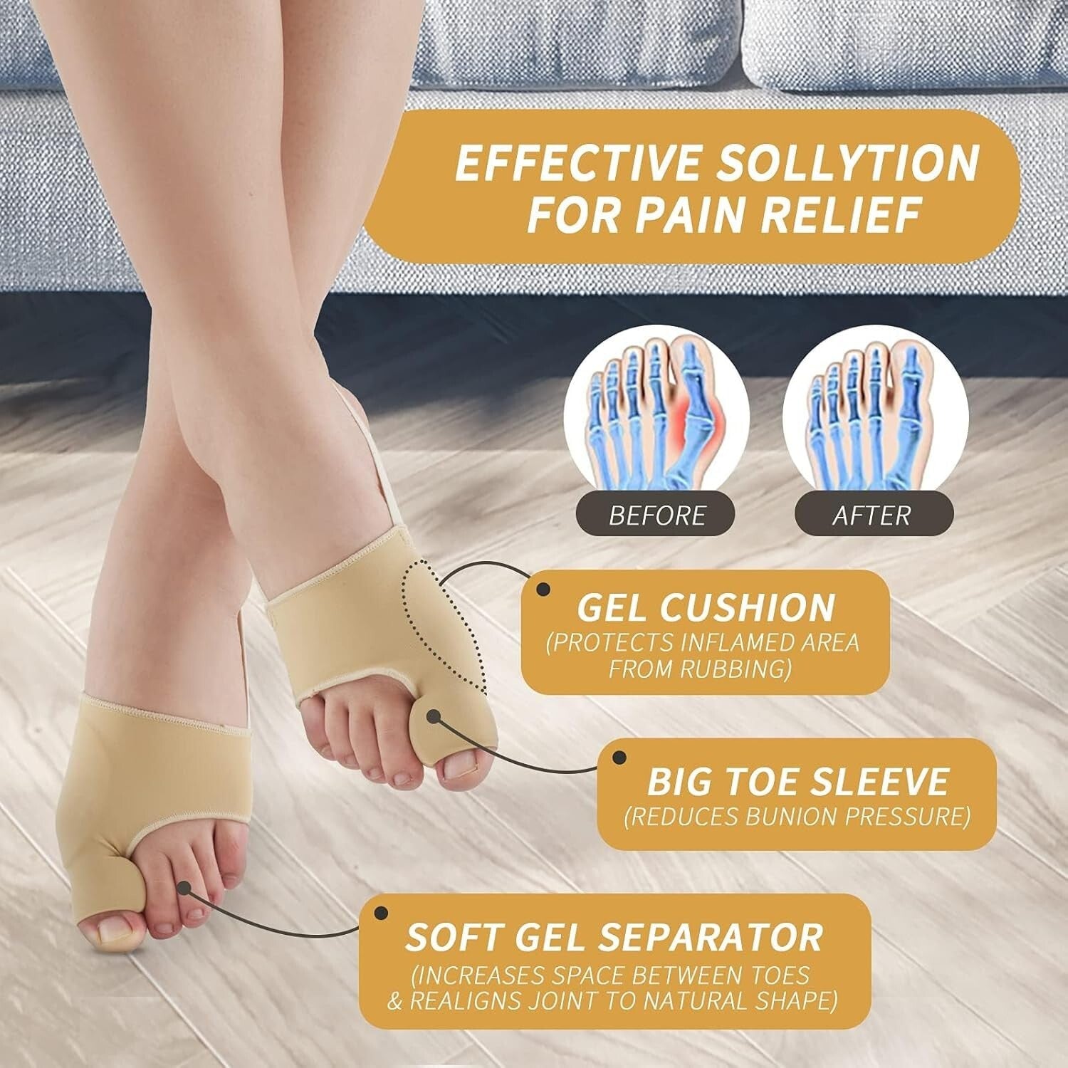 Breathable Bunion Corrector - 2PCS Adjustable Toe Straighteners for Adults