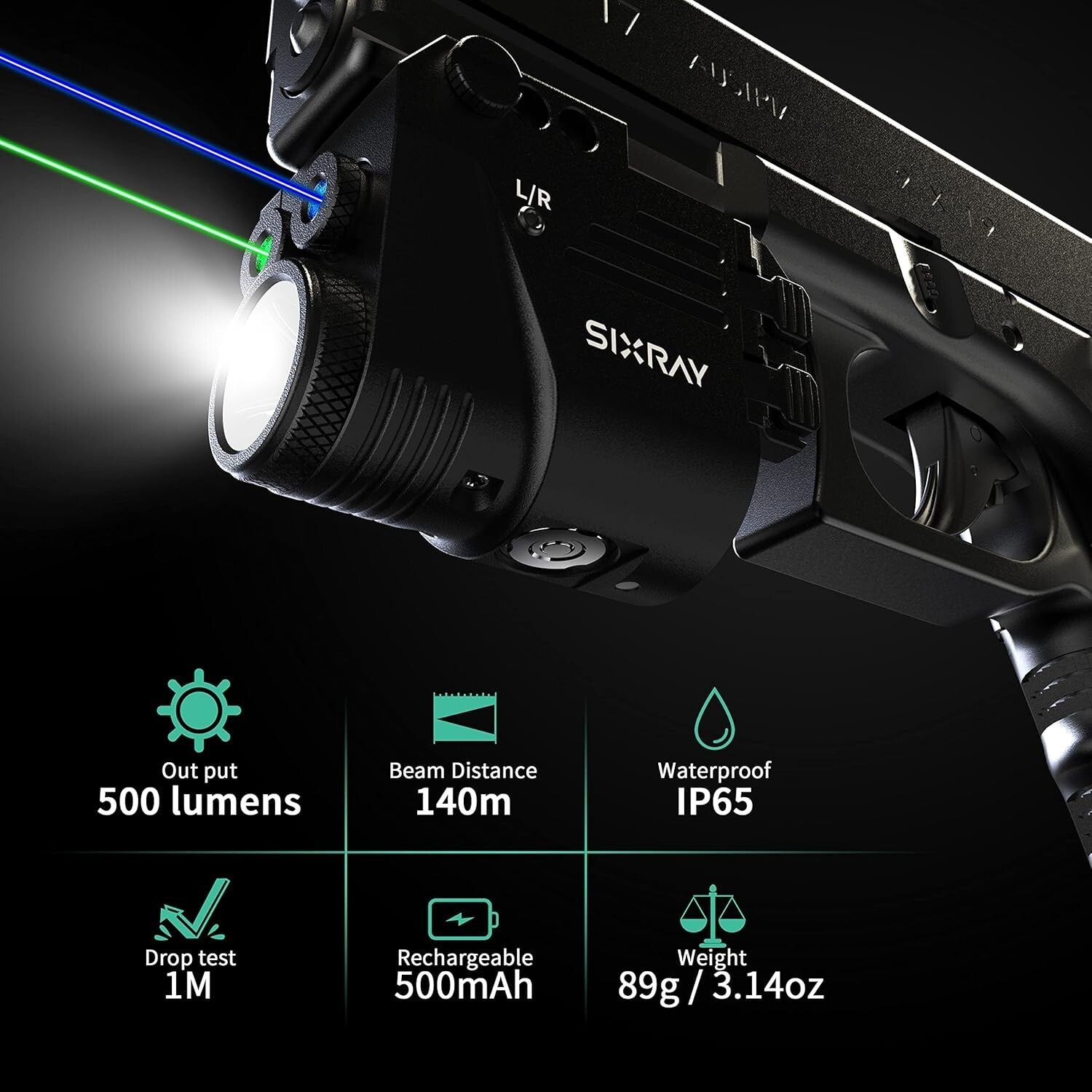 Versatile Picatinny Mount Laser Combo: 500 Lumen Brightness & Easy Setup