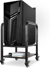 Load image into Gallery viewer, Efficient Computer Case Stand with 2-Tier Design and Mobile Caster Wheels