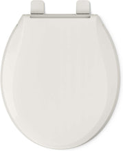 Load image into Gallery viewer, Modern Almond Round Toilet Seat with Grip-Tight Bumpers and Quiet-Close Lid