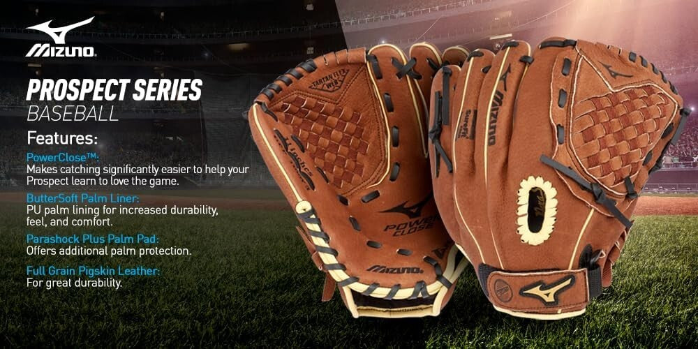 ButterSoft Youth Baseball Glove for Competition - Parashock Palm, Right Hand