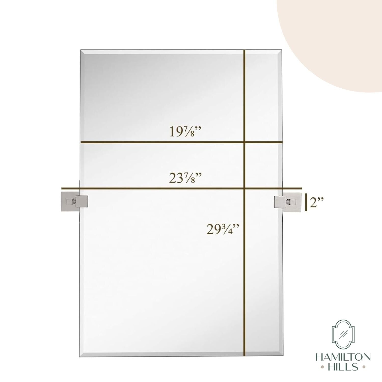Versatile Large Rectangle Mirror with Adjustable Chrome Anchors - 20x30 Inches