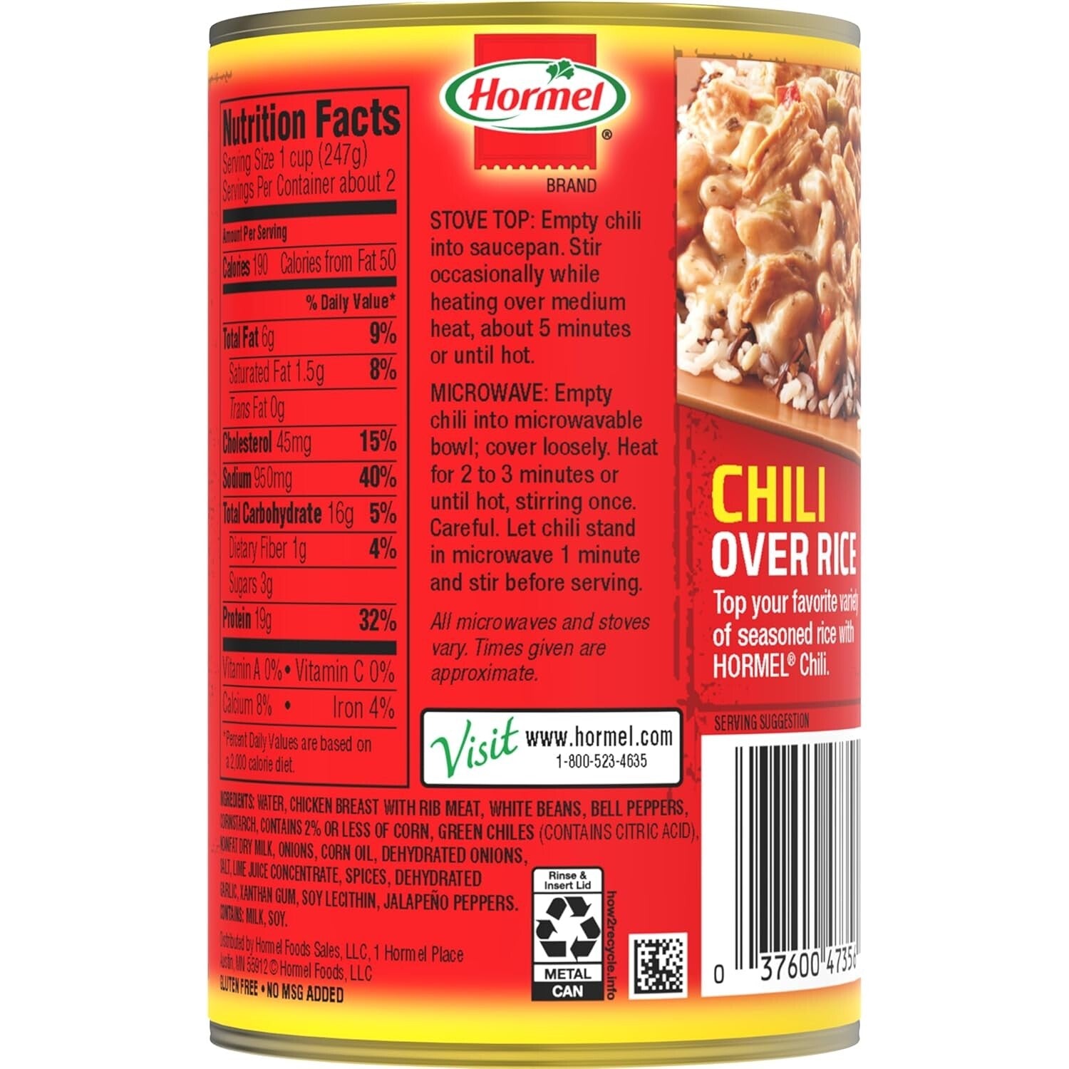 Versatile Natural White Chicken Chili - Ideal for Dips and Sliders, Pack of 12