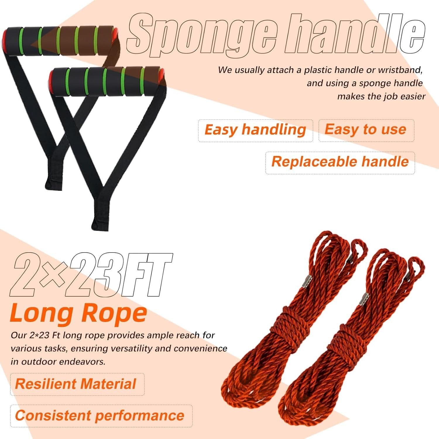 Double-Sided 55-Inch Rope Chainsaw for High Limb Access - Portable & Efficient