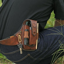 Load image into Gallery viewer, Premium Leather EDC Holster: Multifunctional Phone &amp; Tool Carrier with Belt Clip