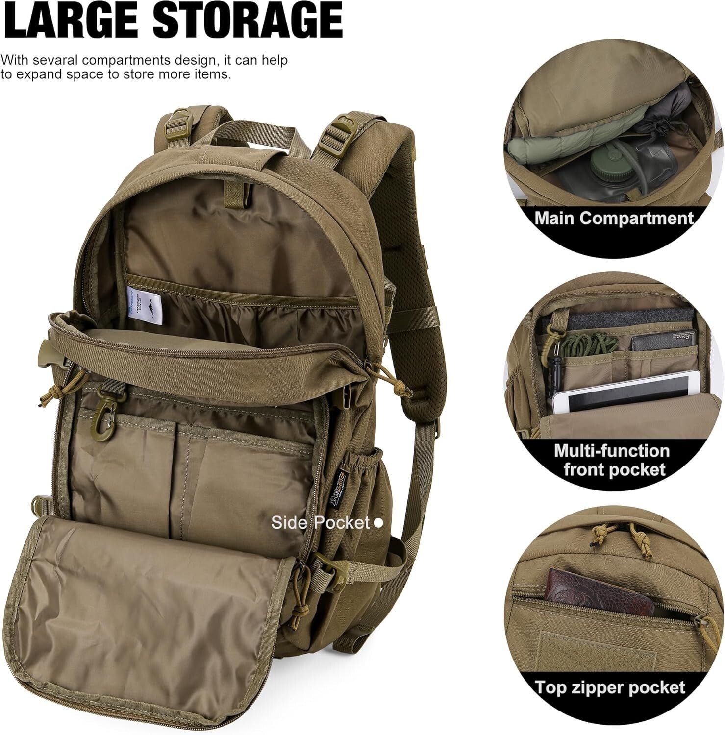 Versatile 25L Tactical Hiking Backpack - Molle System for Outdoor Adventures